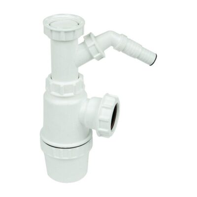 FloPlast White Adjustable Appliance Half Bottle Trap 76mm Seal x 40mm