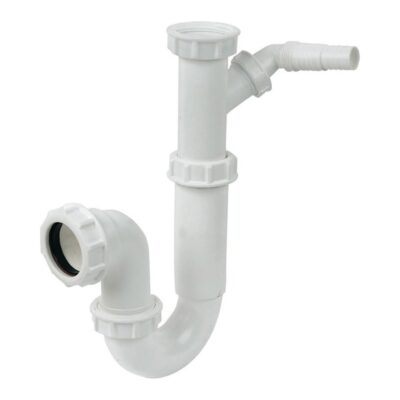 FloPlast White Adjustable Appliance Half P Trap 76mm Seal x 40mm