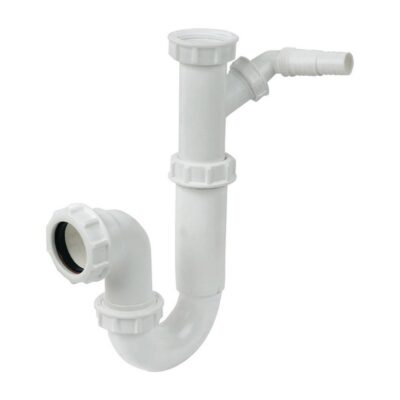 FloPlast White Adjustable Appliance Half P Trap 76mm Seal x 40mm