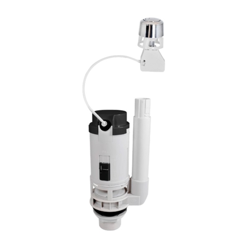Fluidmaster PRO550UK Push Button Dual Flush Valve 350mm Cable Fluidmaster PRO550UK push button dual flush valve with chrome button and 350mm cable