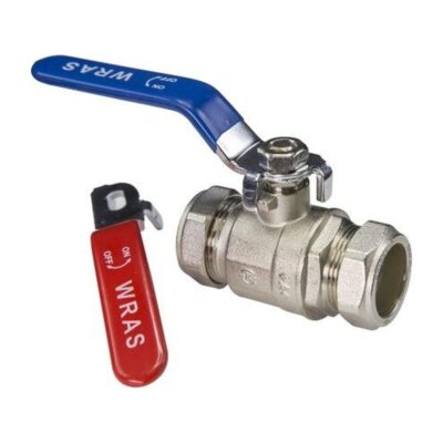 Full Bore Lever Ball Valve Red and Blue Handles 15mm to 54mm