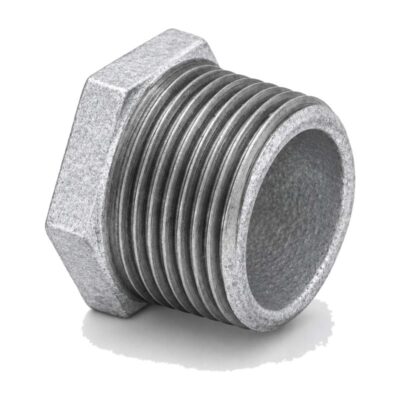 Galvanised Malleable Iron Hexagon Reducing Bush, unbranded, BSP threaded