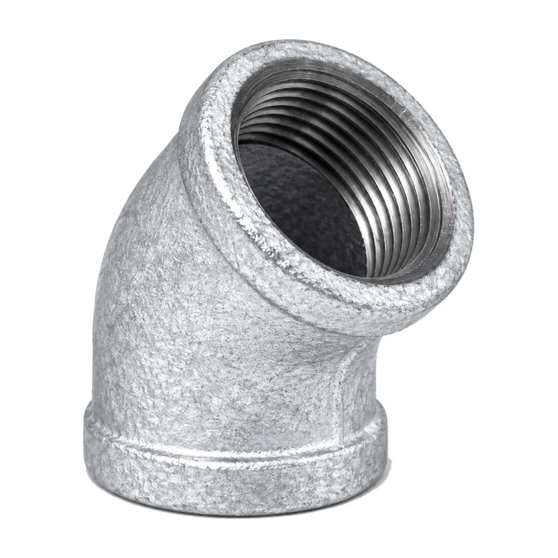 Galvanised Malleable Iron 45 Degree Elbow F x F Galvanised Malleable Iron 45 Degree Elbow F x F, unbranded, BSP threaded