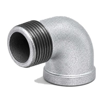 Galvanised Malleable Iron 90 Degree Elbow M x F, unbranded, BSP threaded