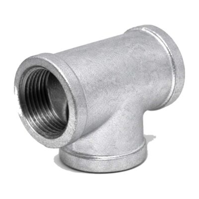 Galvanised Malleable Iron Equal Tee, unbranded, BSP threaded