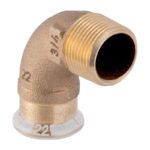Geberit Mapress Copper 90 Deg Elbow Adaptor with Male Thread 15mm to 54mm - 15mm x 3/8