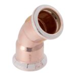 Geberit Mapress Copper Bend (Gas) 15mm to 54mm - 45 Deg - 15mm