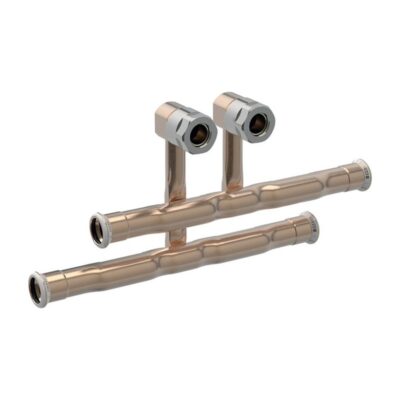 Geberit Mapress Copper Radiator Connector T-Piece Set for Inlet and Return Flow with Union Connector for Euro Cone