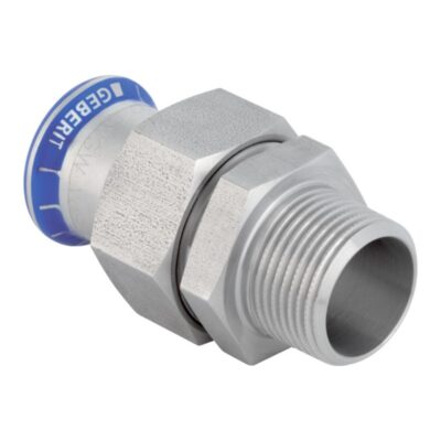 Geberit Mapress 316 Stainless Steel Adaptor Union c/w SS Nut Male