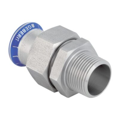 Geberit Mapress 316 Stainless Steel Adaptor Union c/w SS Nut Male