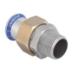 Geberit Mapress Stainless Steel Adaptor Union Male Thread 15mm to 54mm - 15mm x 1/2