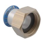 Geberit Mapress Stainless Steel Adaptor with Union Nut 15mm to 88.9mm - 15mm x 1/2