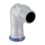 Geberit Mapress Stainless Steel Elbow Adaptor 90 Deg Male Thread 15mm to 54mm - 15mm x 1/2