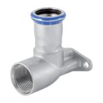 Geberit Mapress Stainless Steel Elbow Tap Connector Female Offset 15mm to 22mm - 15mm x 1/2