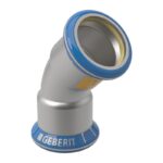 Geberit Mapress Stainless Steel Gas 45 Degree Elbow 15mm to 108mm - 15mm