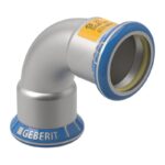 Geberit Mapress Stainless Steel Gas 90 Degree Elbow 15mm to 108mm - 15mm