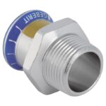 Geberit Mapress Stainless Steel Gas Adaptor Male Thread 15mm to 54mm - 15mm x 1/2