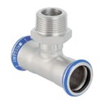 Geberit Mapress Stainless Steel Male Tee Threaded Branch 15mm to 35mm - 15mm x 1/2