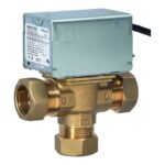 Honeywell Motorised Valve Diverter, BSP and Normally Open 22mm to 1 Inch - 3-port-diverter-x-28mm