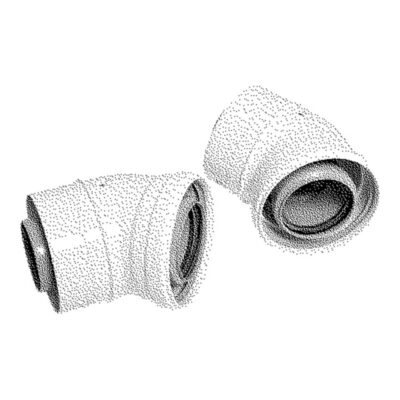 Ideal V3 45 Degree Flue Elbow Pair 60/100mm