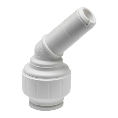 JG Speedfit white plastic push-fit 135 degree stem elbow