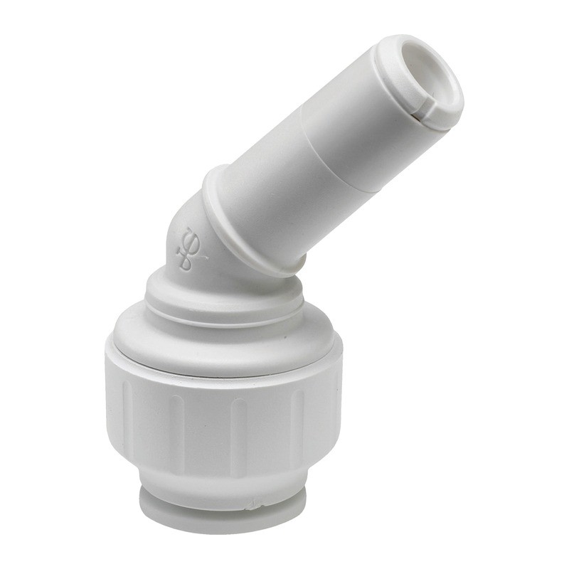 JG Speedfit white plastic push-fit 135 degree stem elbow JG Speedfit white plastic push-fit 135 degree stem elbow