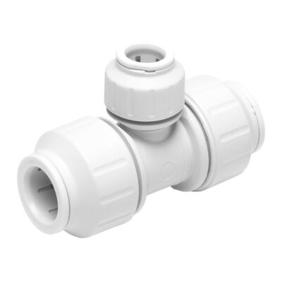 JG Speedfit white plastic push-fit reducing tee