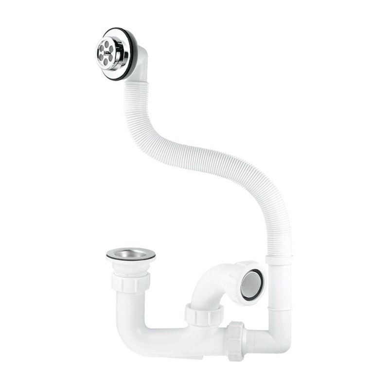 McAlpine 75mm Seal Bath Trap with Centre Pin Waste and Flexible Overflow - FJ10WC McAlpine 75mm Seal Bath Trap with Centre Pin Waste and Flexible Overflow - FJ10WC