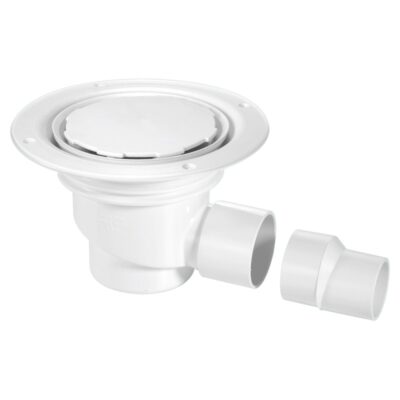 McAlpine 75mm Water Seal Gully with Horizontal Outlet for Sheet Flooring White Plastic without securing screws (TSG1WH-NSC)