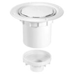McAlpine 75mm Water Seal Gully with Vertical Outlet for Sheet Flooring - White Plastic without securing screws (TSG2WH-NSC)