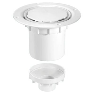 McAlpine 75mm Water Seal Gully with Vertical Outlet for Sheet Flooring White Plastic without securing screws (TSG2WH-NSC)
