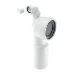 McAlpine 90° Bend Adjustable Length Rigid WC Connector with Vent Boss WC-CON9V - 110mm Plain End