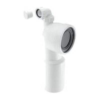 Mcalpine 90° Bend Adjustable Length Rigid WC Connector with Vent Boss WC-CON9V