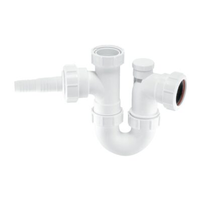 McAlpine Anti-Syphon Sink Trap with Horizontal Domestic Appliance Nozzle - WM2V