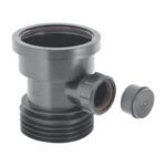 McAlpine Drain Connector with Boss 4 inch | DC1-BL-BO - Black - 4