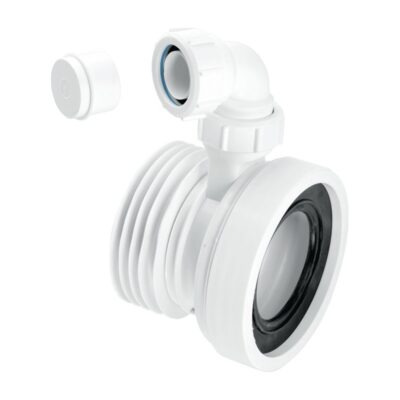 McAlpine Straight Rigid WC Pan Connector with Vent Boss WC-CON1V