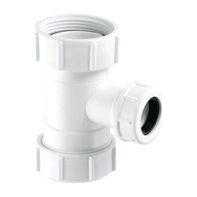 McAlpine Tee Piece with BSP Nut for WC Overflow - V33T