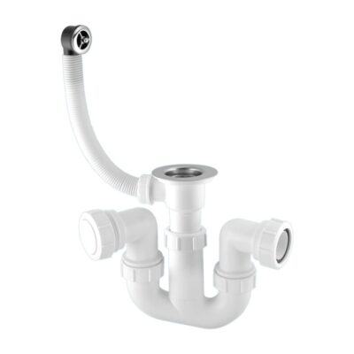 McAlpine Tubular Sink Trap with Waste and Overflow and Washing Machine Facility - C-SINK3
