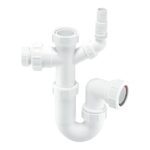 McAlpine Tubular Swivel Sink Trap with WM and 19/23mm Pipe Connection - 1.1/2