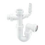 McAlpine Tubular Swivel Sink Trap with WM and 19/23mm Pipe Connection - 1.1/2