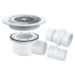 McAlpine Two-Piece 50mm Water Seal Gully for Sheet Flooring - Polished Stainless Steel Anti-Ligature (TSG52-ANTI/LIG)