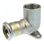 Pegler Yorkshire SSG15 Xpress Gas Stainless Steel Backplate Elbow 15mm - 15mm x 1/2 inch