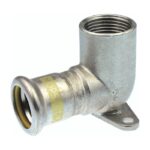 Pegler XPress SSG15 Gas Stainless Steel Backplate Elbow 15mm - 15mm x 1/2 inch
