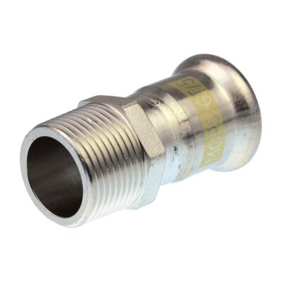 Pegler XPress SSG3 316 stainless steel gas male connector press fit with yellow O-ring 15mm to 88.9mm