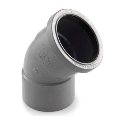 Polypipe PolySoil Offset Bend Double Socket 45 Degree 82mm Grey