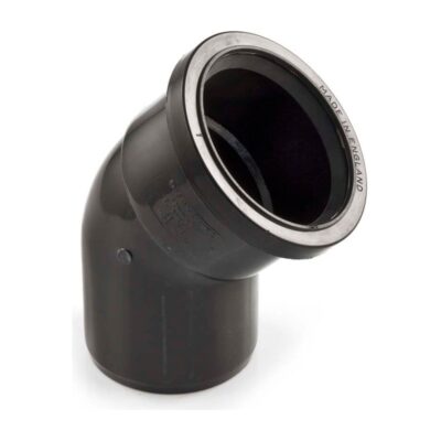 Polypipe PolySoil Single Socket Bend 45 Degree 82mm Black