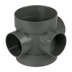 FloPlast Solvent Soil Short Boss Pipe - SS583 110mm - 110mm - Olive Grey