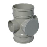 FloPlast Solvent Soil Double Socket Access Pipe - SS275 110mm - 110mm - Olive Grey