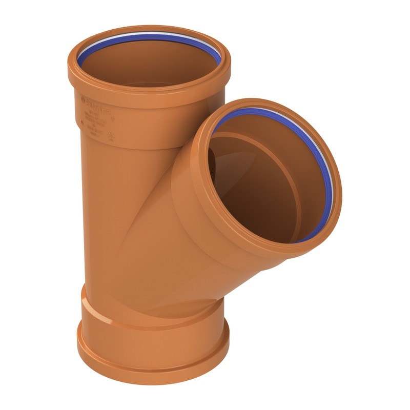 Underground drainage 45 degree triple socket equal junction, 110mm Underground drainage 45 degree triple socket equal junction, 110mm