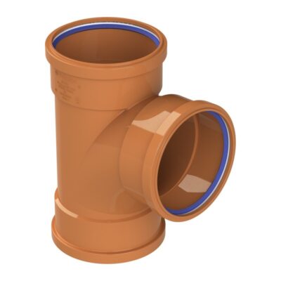 Underground drainage 87.5 degree triple socket equal junction, 110mm